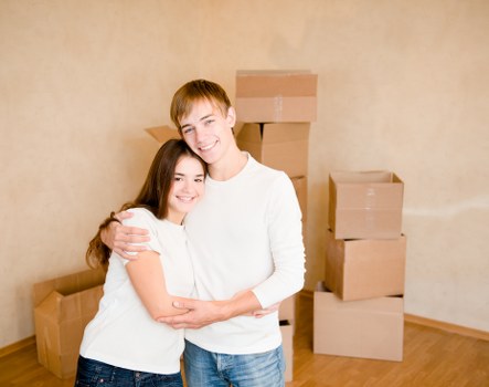Movers assisting with furniture
