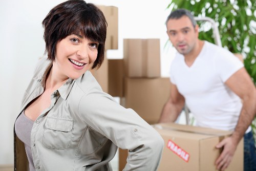 Packed boxes ready for transport by Guildford movers